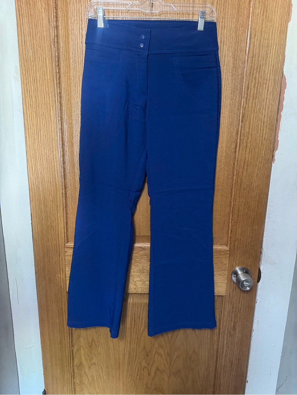 Women's Royal Blue Pull-On Flare Trousers